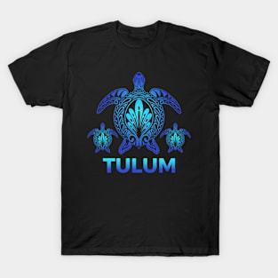 Vintage Tulum Mexico Ocean Blue Sea Turtle Souvenirs T-Shirt